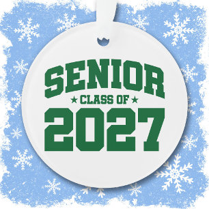 Graduation Year School Green Senior Class of 2027 Ornament