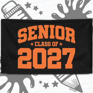 Graduation Year School Orange Senior Class of 2027 Banner