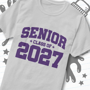 Graduation Year School Purple Senior Class of 2027 T-Shirt