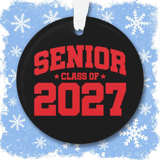 Graduation Year School Red Senior Class of 2027 Ornament (Creator Uploaded)