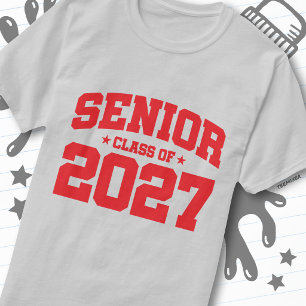 Graduation Year School Red Senior Class of 2027 T-Shirt