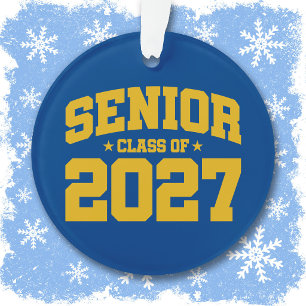 Graduation Year Yellow Gold Senior Class of 2027 Ornament