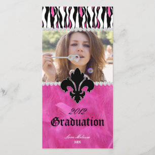 Graduation Zebra Fleur de lis Jewellery Sweet 16 Announcement