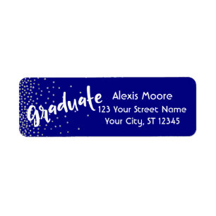 "Gradué" avec Confetti d'argent sur la marine