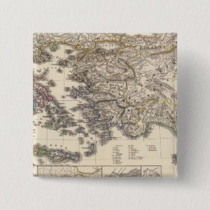 Graecia tempore migrationis doricae 2 inch square button