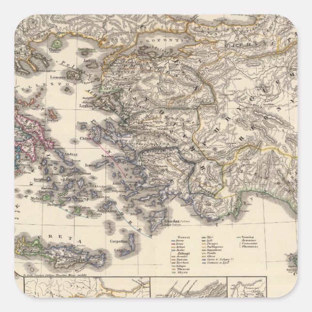Graecia tempore migrationis doricae square sticker (Front)