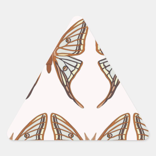 "Graellsia isabellae or Spanish Moon Moth" Triangle Sticker (Front)