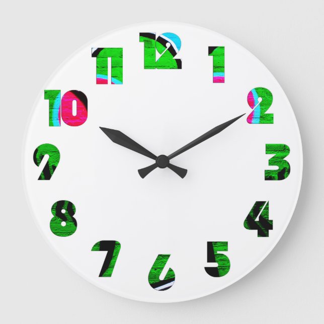Graffiti 12 Number Overlay wccna Large Clock (Front)