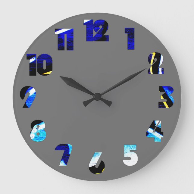Graffiti 15 Number Overlay wccna Large Clock (Front)