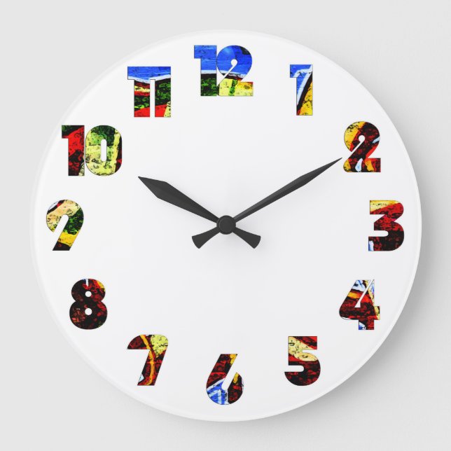 Graffiti 17 Number Overlay wccna Large Clock (Front)