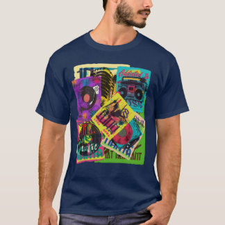 Graffiti 1980s Vintage Vinyl Music 90s 80s Party r T-Shirt