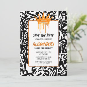Graffiti 30e anniversaire invitation Enregistrer l
