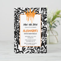 Graffiti 30th birthday invitation Save the Date 