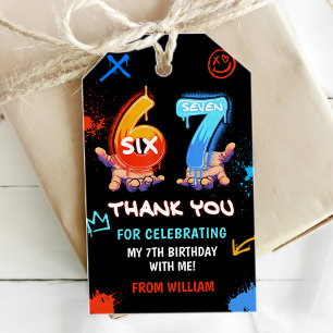Graffiti 6 7 Meme Trend Six Seven Birthday Party Gift Tags