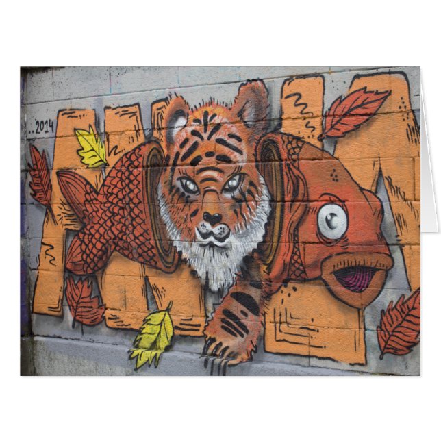 Graffiti à poisson orange bizarre (Devant horizontal)