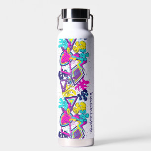Graffiti abstract colourful pattern with your NAME Water Bottle