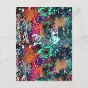 Graffiti and Paint Splatter Postcard