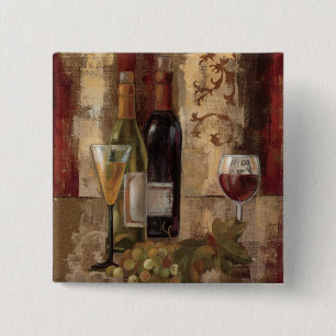Graffiti and Wine 2 Inch Square Button