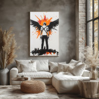 Graffiti Angel with Black Wings – Urban Street Art