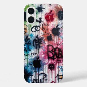 Graffiti Apple Logo iPhone 16 Plus Case