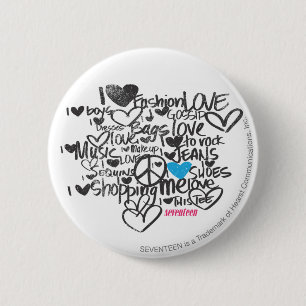 Graffiti Aqua 2 Inch Round Button