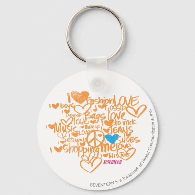 Graffiti Aqua/Orange Keychain (Front)