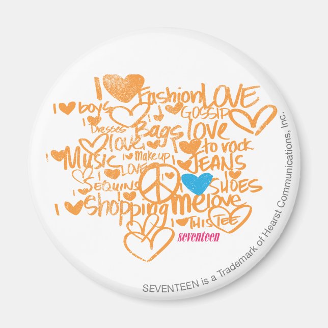 Graffiti Aqua/Orange Magnet (Front)