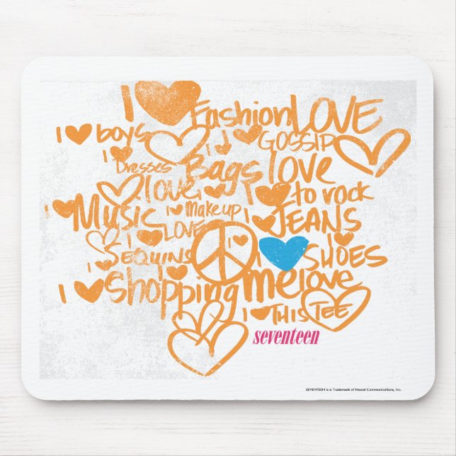 Graffiti Aqua/Orange Mouse Pad (Front)