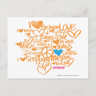 Graffiti Aqua/Orange Postcard