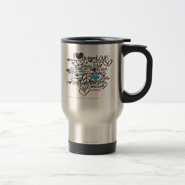Graffiti Aqua Travel Mug (Right)