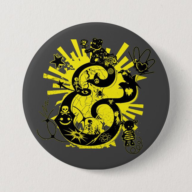 Graffiti Art Ampersand 3 Inch Round Button (Front)