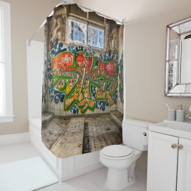 Graffiti Art Lost  Abandoned Building Shower (In Situ)