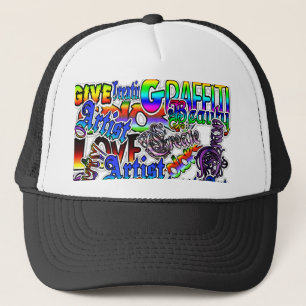 Graffiti Art noir et blanc et Casquette coloré