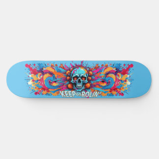 Graffiti Art Skull  6 - Keep on Rolin'  Skateboard