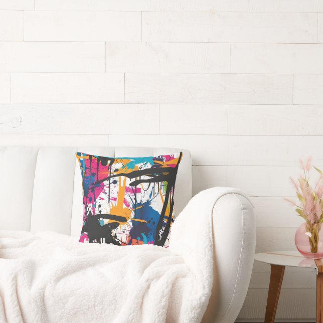 Graffiti Art Throw Pillow (Couch)
