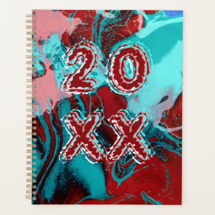 Graffiti Art Turquoise Pink Red Personalized Planner