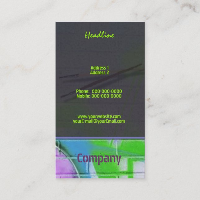 Graffiti Artist Business Card (Front)