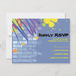 Graffiti Artist Girl Bat mitzvah Invitation Carte 