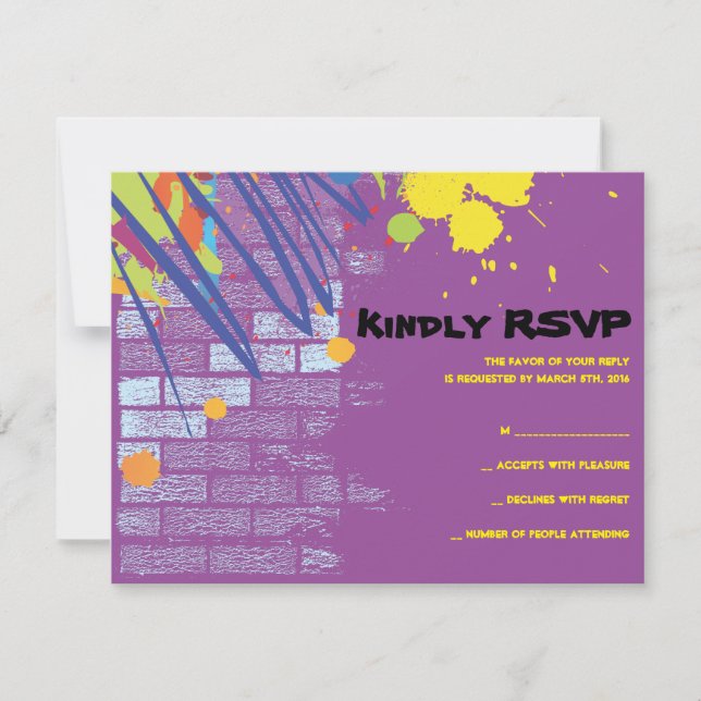 Graffiti Artist Girl Bat mitzvah Invitation Carte  (Devant)
