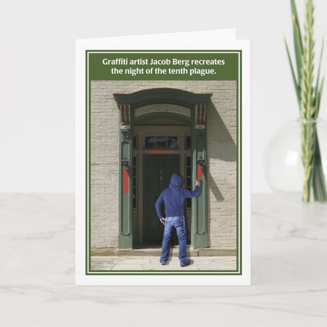 Graffiti Artist Tenth Plague Funny Passover Card (Front)
