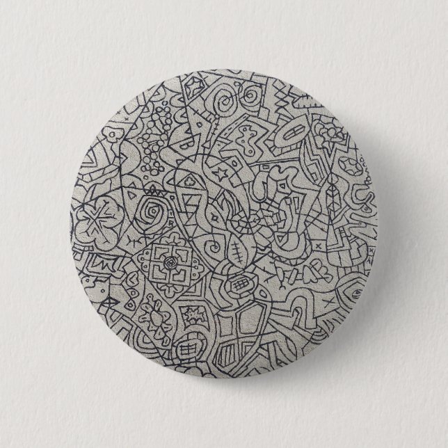 Graffiti Artwork Line Work 2 Inch Round Button (Front)