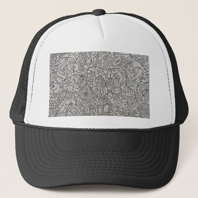 Graffiti Artwork Line Work Trucker Hat (Front)