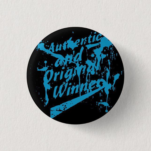 Graffiti Authentic Original Winner Grunge Splatter 1 Inch Round Button (Front)