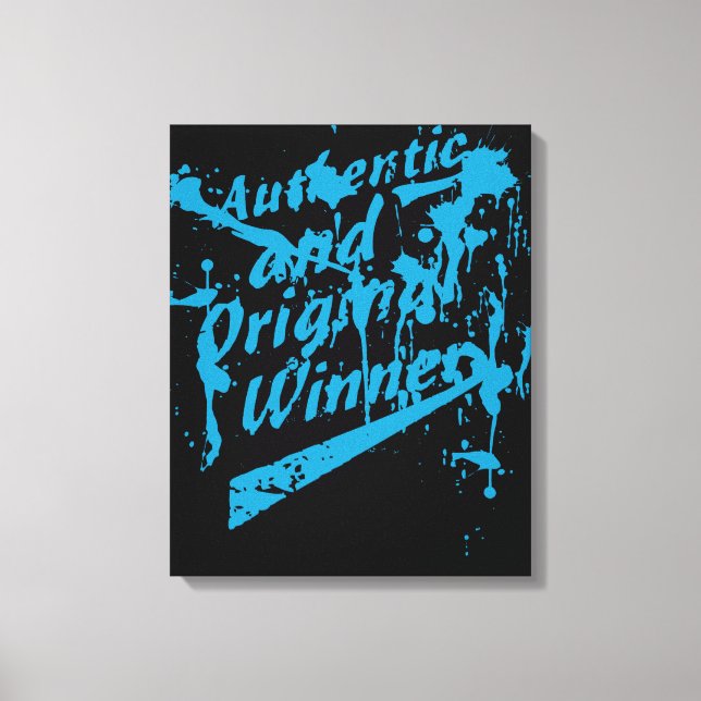 Graffiti Authentic Original Winner Grunge Splatter Canvas Print (Front)