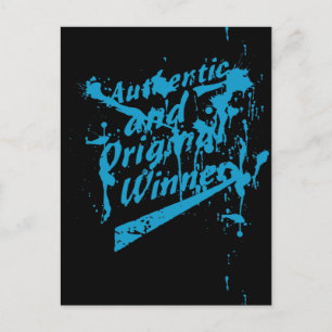 Graffiti Authentic Original Winner Grunge Splatter Holiday Postcard