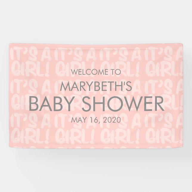 Graffiti Baby shower rose bannière de bienvenue (Horizontal)