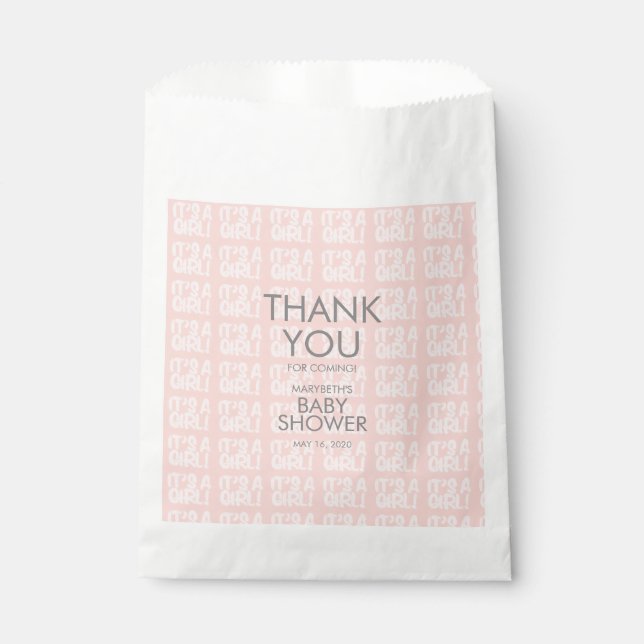 Graffiti Baby shower rose Favoriser les sacs (Devant)