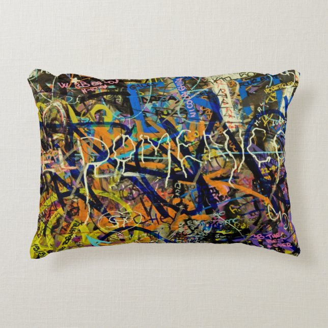 Graffiti Background Decorative Pillow (Front)