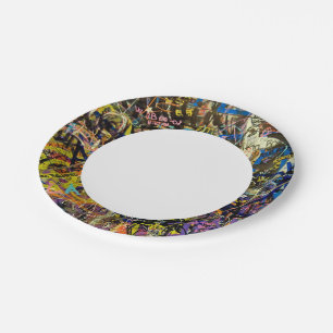 Graffiti Background Paper Plate