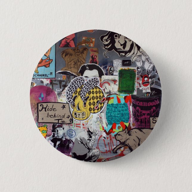 Graffiti, Berlin, Germany 2 Inch Round Button (Front)